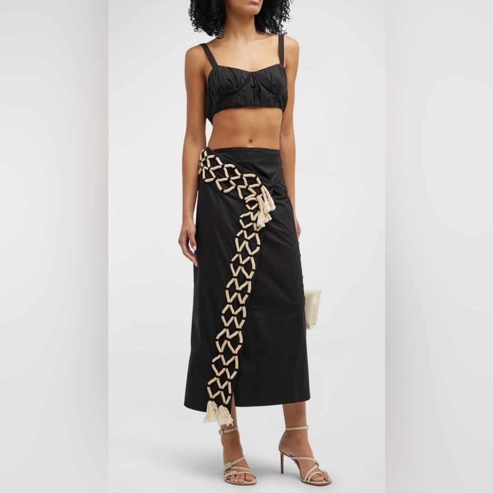 Johanna Ortiz African Mirror Pleated Crop Bustier Top